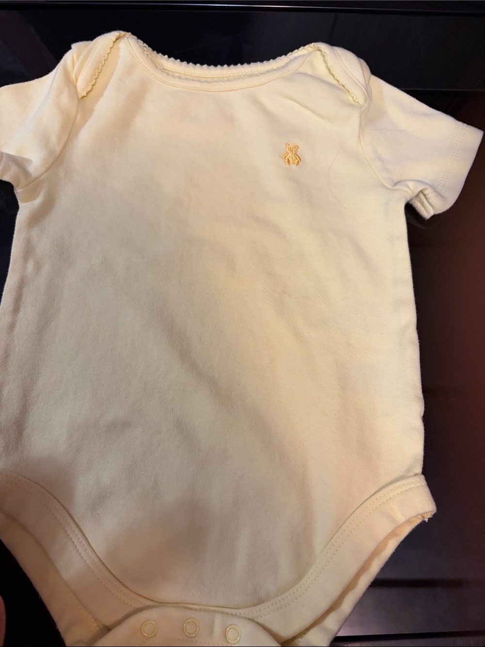 Pale Yellow Short-Sleeve Baby One-Piece Bodysuit
